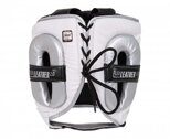 Шлем для единоборств с бампером Clinch Face Guard бело-серебристый C1149