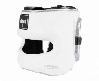 Шлем для единоборств с бампером Clinch Face Guard бело-серебристый C1149