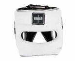 Шлем для единоборств с бампером Clinch Face Guard бело-серебристый C1149